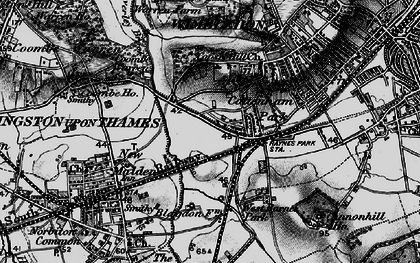 Old map of Cottenham Park in 1896