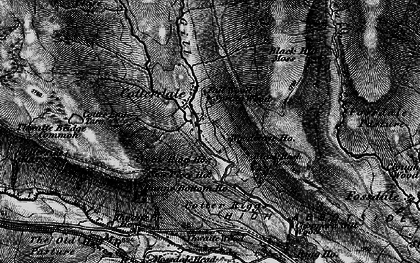 Old map of Broadmea Crag in 1897