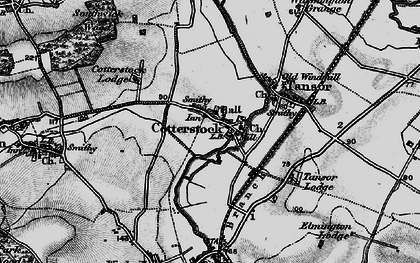 Old map of Cotterstock in 1898