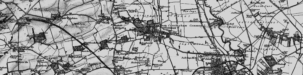 Old map of Cottingham in 1895