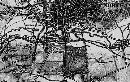 Old map of Cotton End in 1898