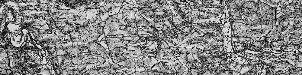 Old map of Burrington Moor Cross in 1898