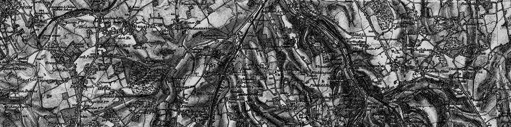 Old map of Coulsdon in 1895