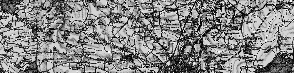 Old map of Coundon in 1899