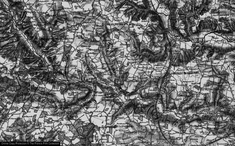 Old Map of Historic Map covering Colne Park in 1895