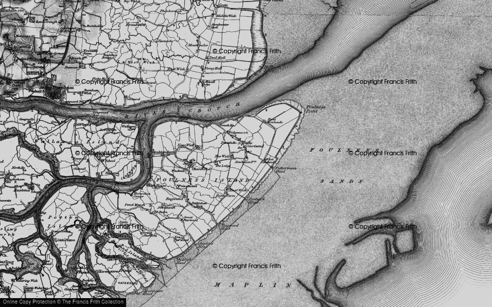 Old Map of Courtsend, 1895 in 1895