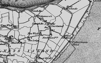 Old map of Courtsend in 1895