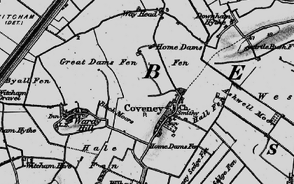 Old map of Ashwell Moor in 1898