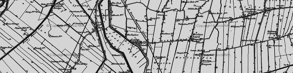 Old map of Cowbit in 1898