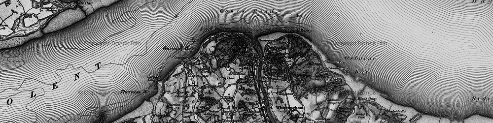 Old map of Cowes in 1895