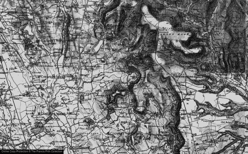 Old Map of Historic Map covering Boltby Forest in 1898