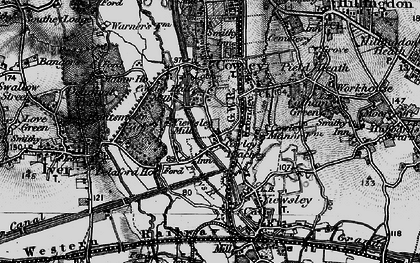 Old map of Cowley Peachy in 1896