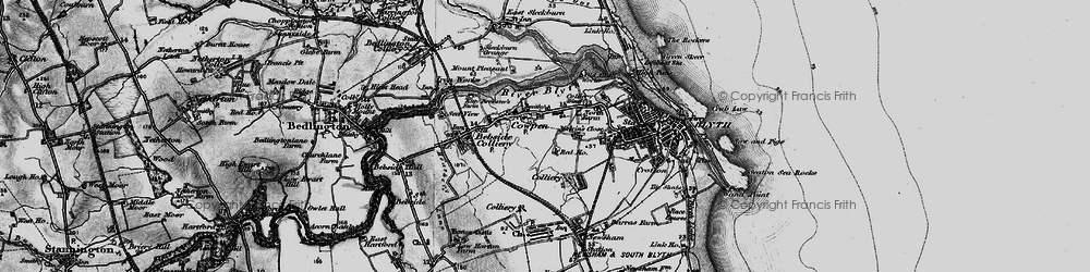 Old map of Cowpen in 1897