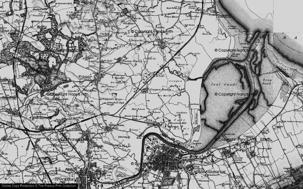 Old Map of Cowpen Bewley, 1898 in 1898