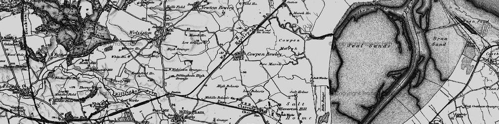 Old map of Cowpen Bewley in 1898