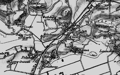 Old map of Battlebury in 1898