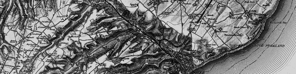 Old map of Crabble in 1895