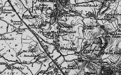 Old map of Cracow Moss in 1897