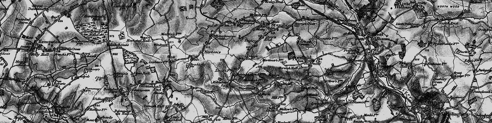 Old map of Le Hurst in 1895