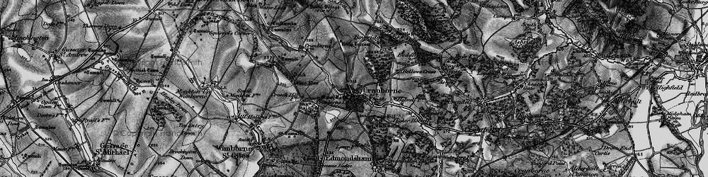 Old map of Cranborne in 1895