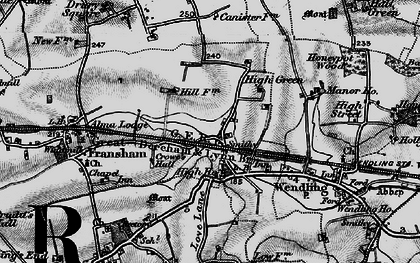 Old map of Crane's Corner in 1898