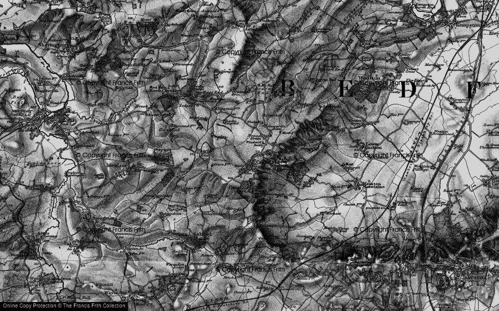 Old Map of Historic Map covering Cranfield Airport in 1896