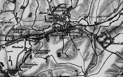 Old map of Cranford St John in 1898
