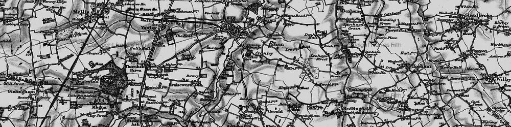 Old map of Cranley in 1898