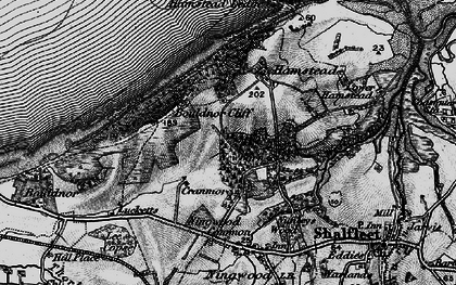 Old map of Bouldnor Cliff in 1895