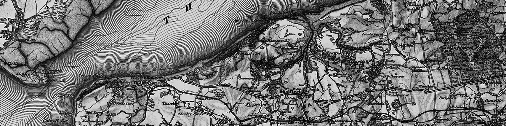 Old map of Bouldnor Cliff in 1895