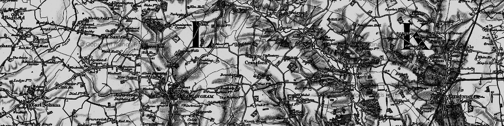 Old map of Cransford in 1898