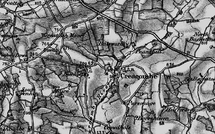 Old map of Batsworthy Cross in 1898