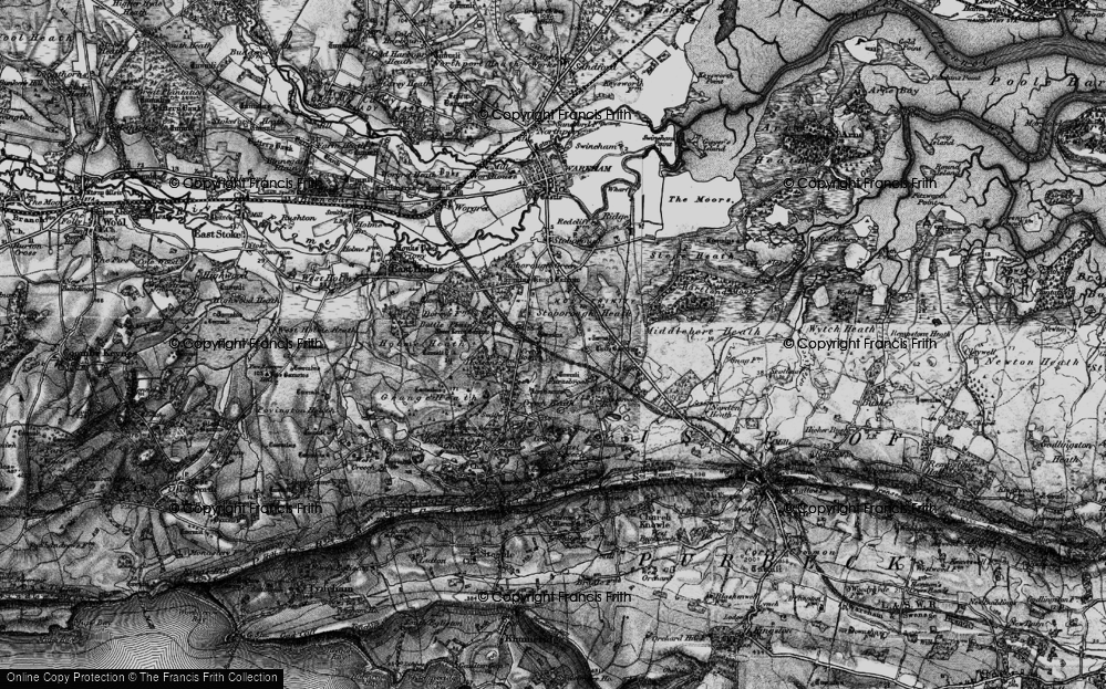 Old Map of Creech Bottom, 1897 in 1897
