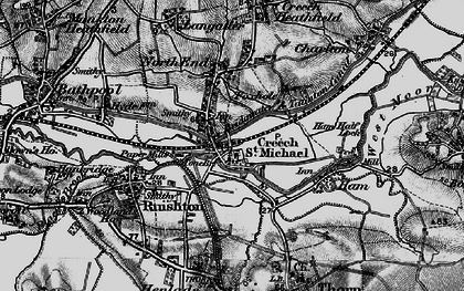 Old map of Creech St Michael in 1898