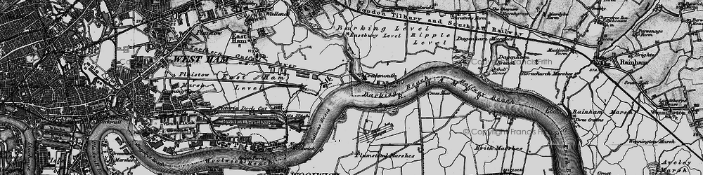 Old map of Barking Creek in 1896