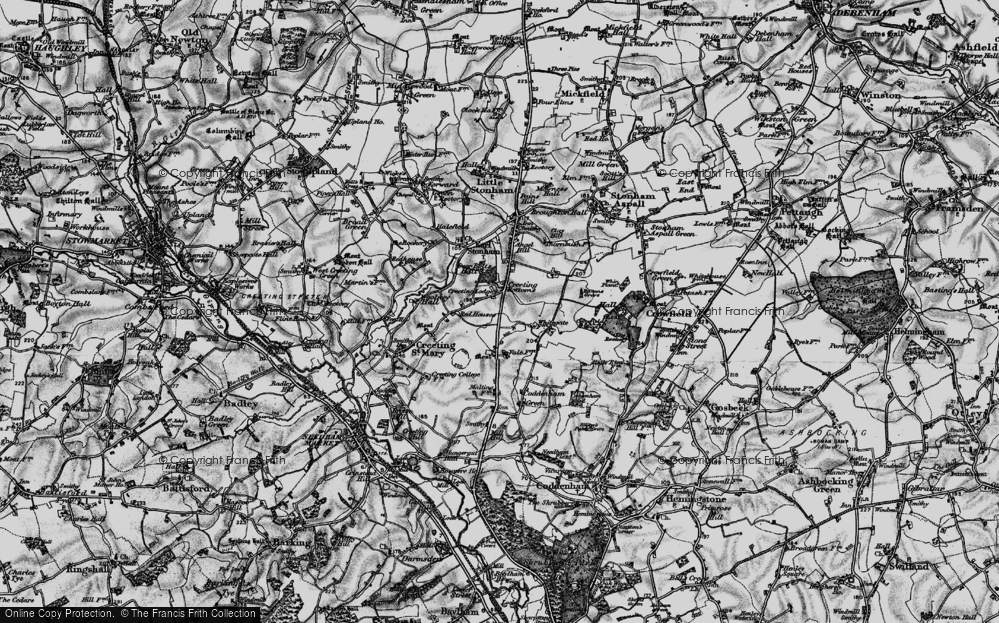 Old Map of Creeting Bottoms, 1898 in 1898