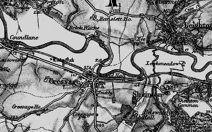 Old map of Cressage in 1899