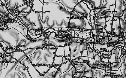 Old map of Cretingham in 1898