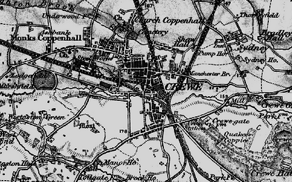 Old map of Crewe in 1897