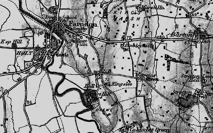 Old map of Crewe-by-Farndon in 1897