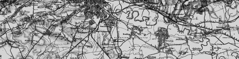 Old map of Crewton in 1895