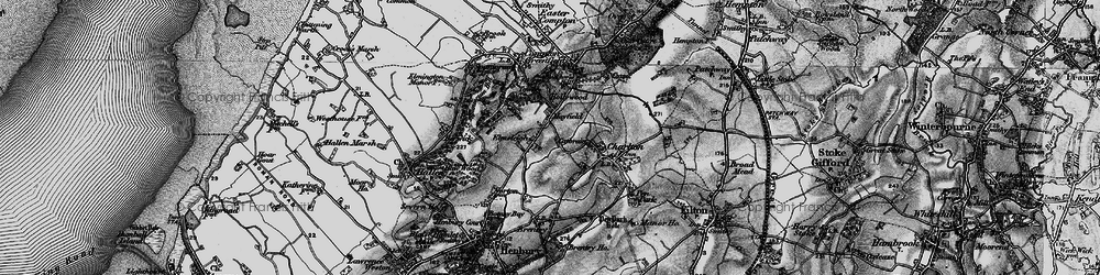 Old map of Cribbs Causeway in 1898