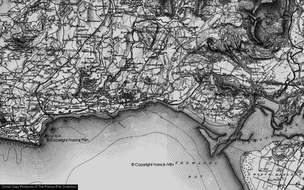 OLD ORDNANCE SURVEY MAP NEFYN 1903 CRICCIETH LLANWROG PEN Y GROES CEIDO YR EIFEL 