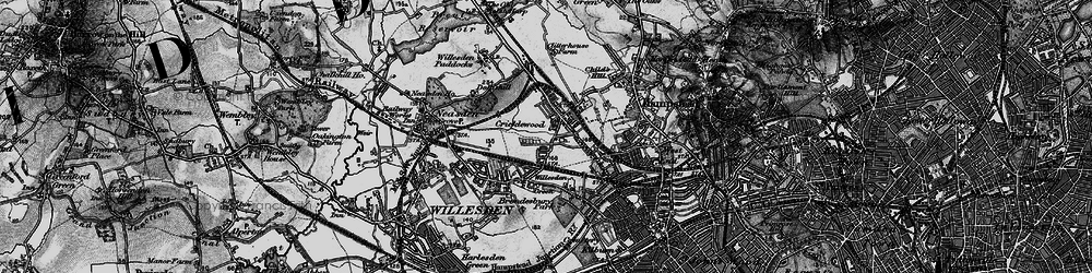 Old map of Cricklewood in 1896