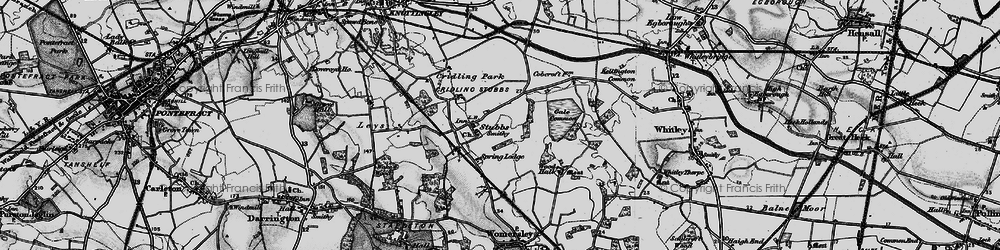 Old map of Aire and Calder Navigation (Knottingley and Goole Canal) in 1895