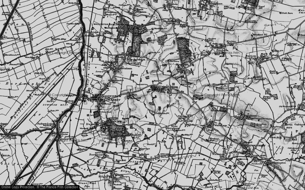 Old Map of Crimplesham, 1898 in 1898