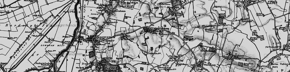 Old map of Crimplesham in 1898
