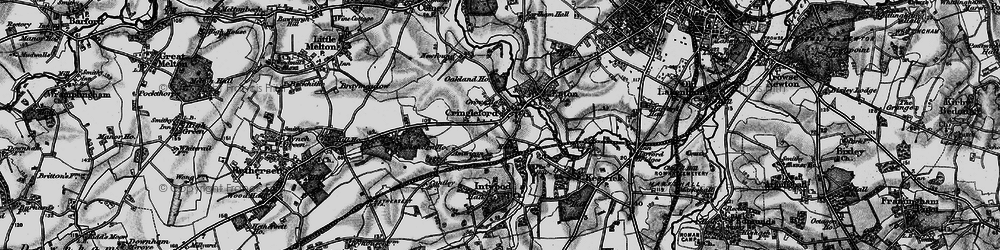 Old map of Cringleford in 1898