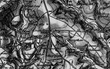 Old map of Croes-lan in 1898