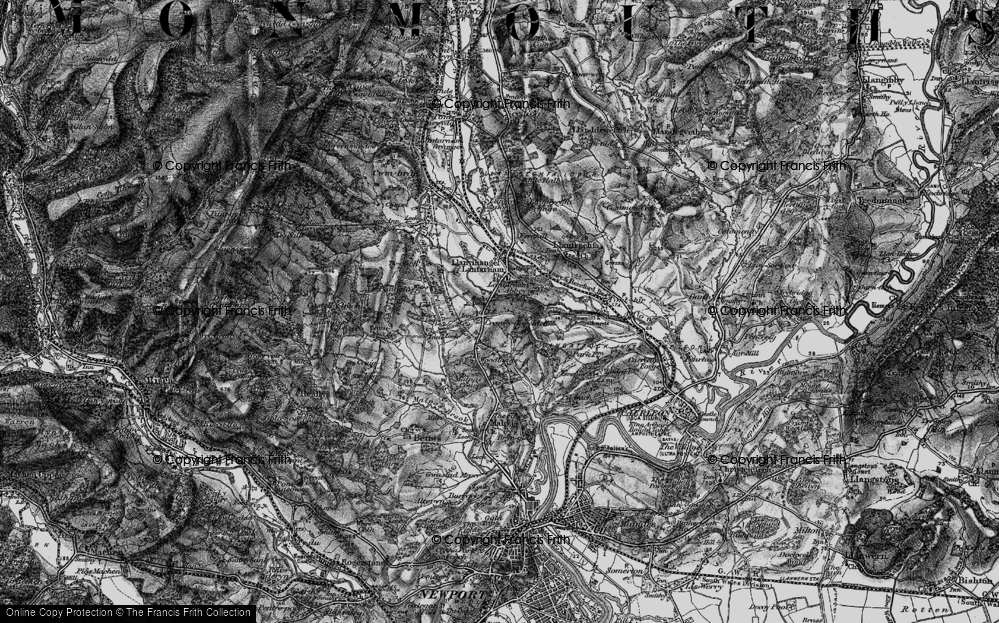 Old Map of Historic Map covering Llantarnam Abbey in 1897